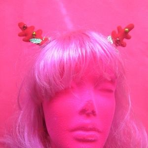 2 nwt ugly christmas reindeer antlers hair clips